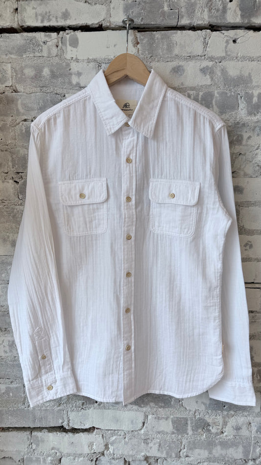 Zhu Double Gauze Shirt - White - DUNE + SALT