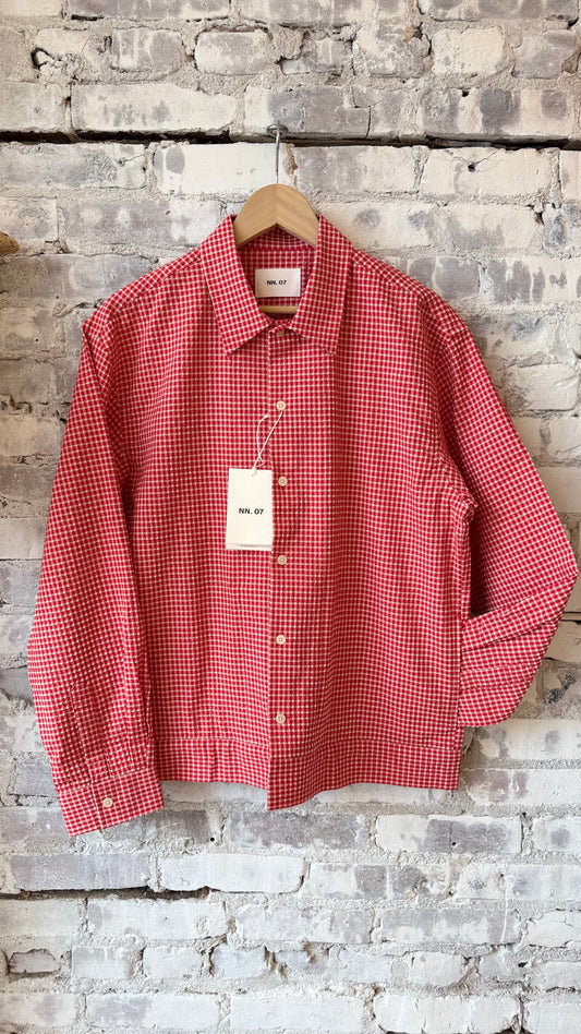 Reed Seersucker Overshirt - Chilli Glow - DUNE + SALT
