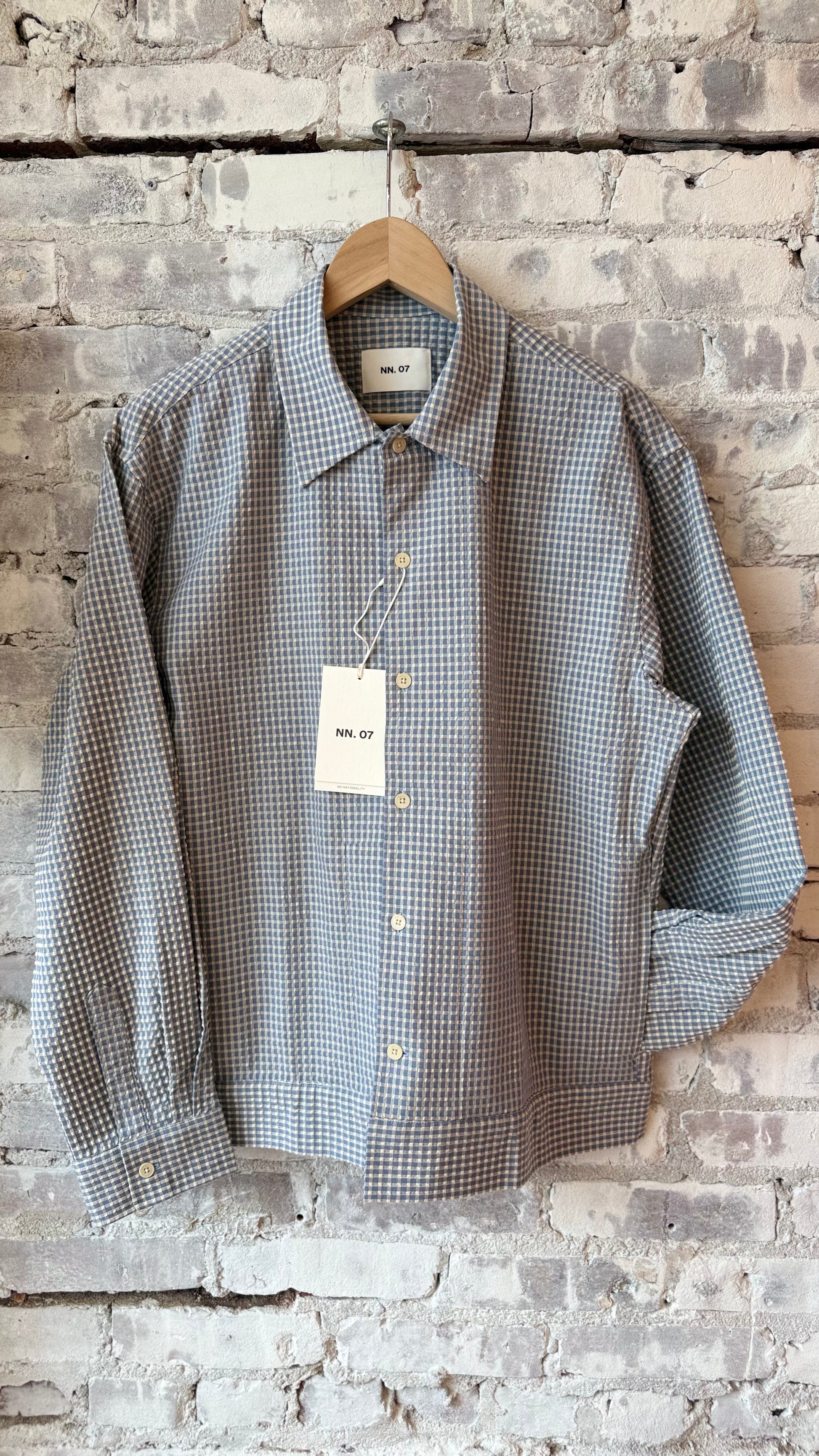 Reed Seersucker Overshirt - Stone Blue - DUNE + SALT