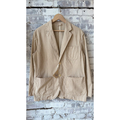 Brest Unlined Blazer - Sand/White Stripe - DUNE + SALT