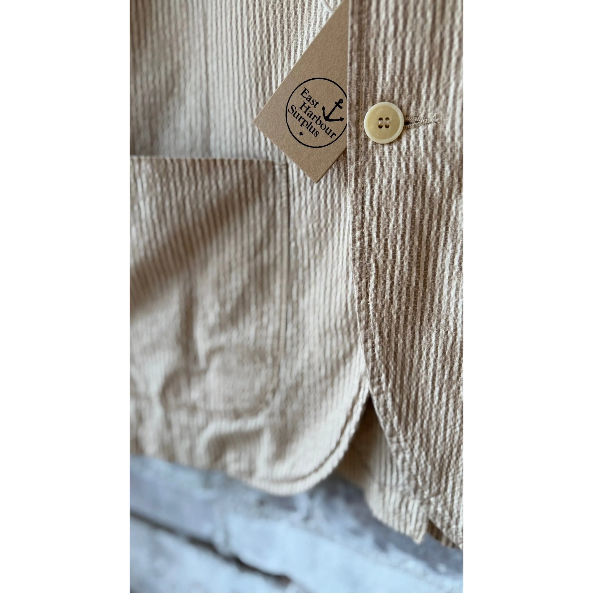 Brest Unlined Blazer - Sand/White Stripe - DUNE + SALT