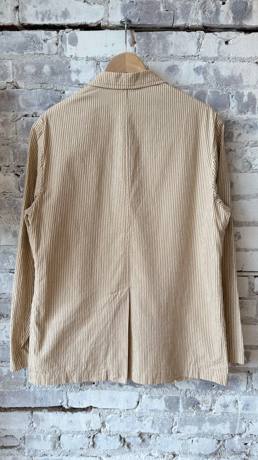 Brest Unlined Blazer - Sand/White Stripe - DUNE + SALT