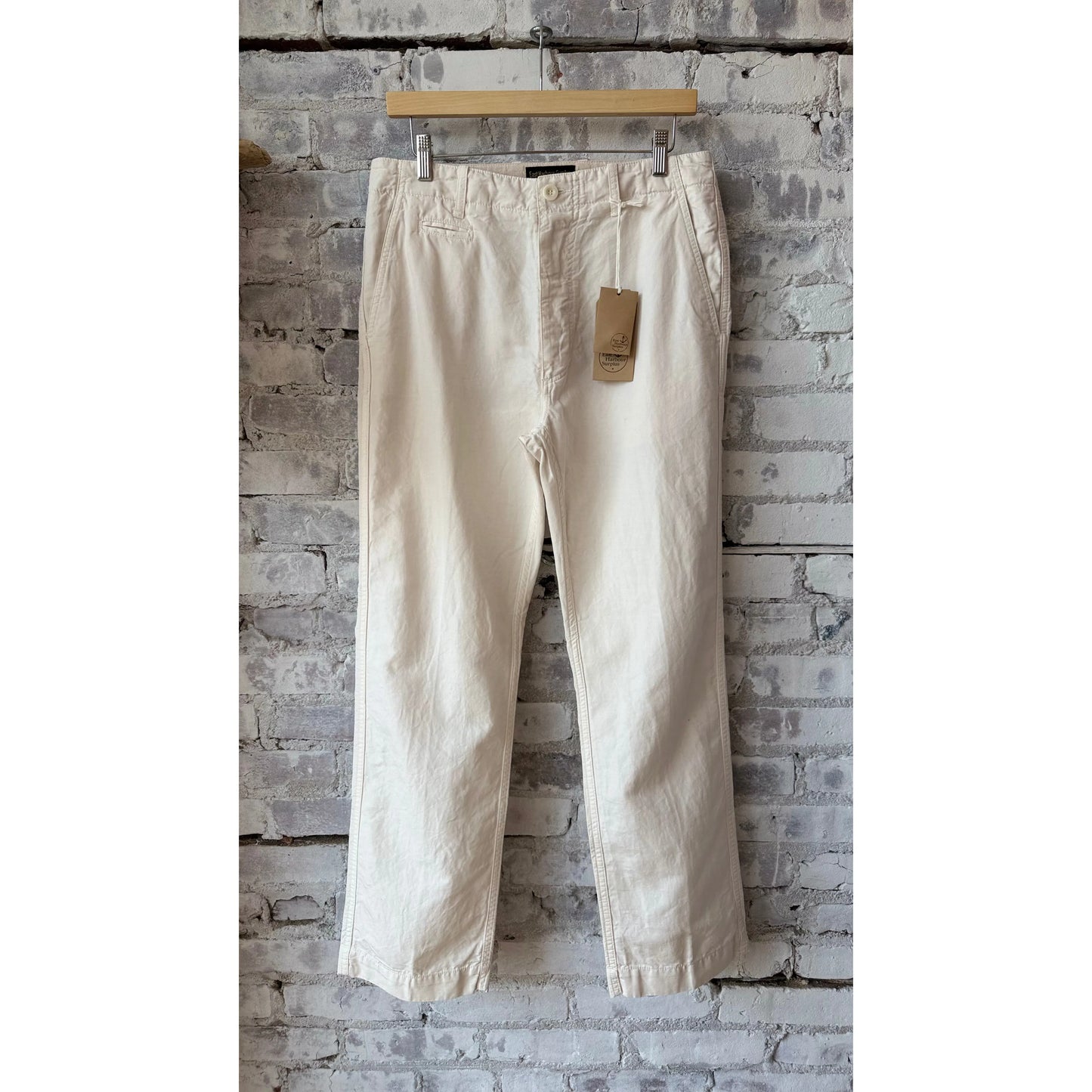 Axel Cotton Linen Chino Pant - Off White - DUNE + SALT