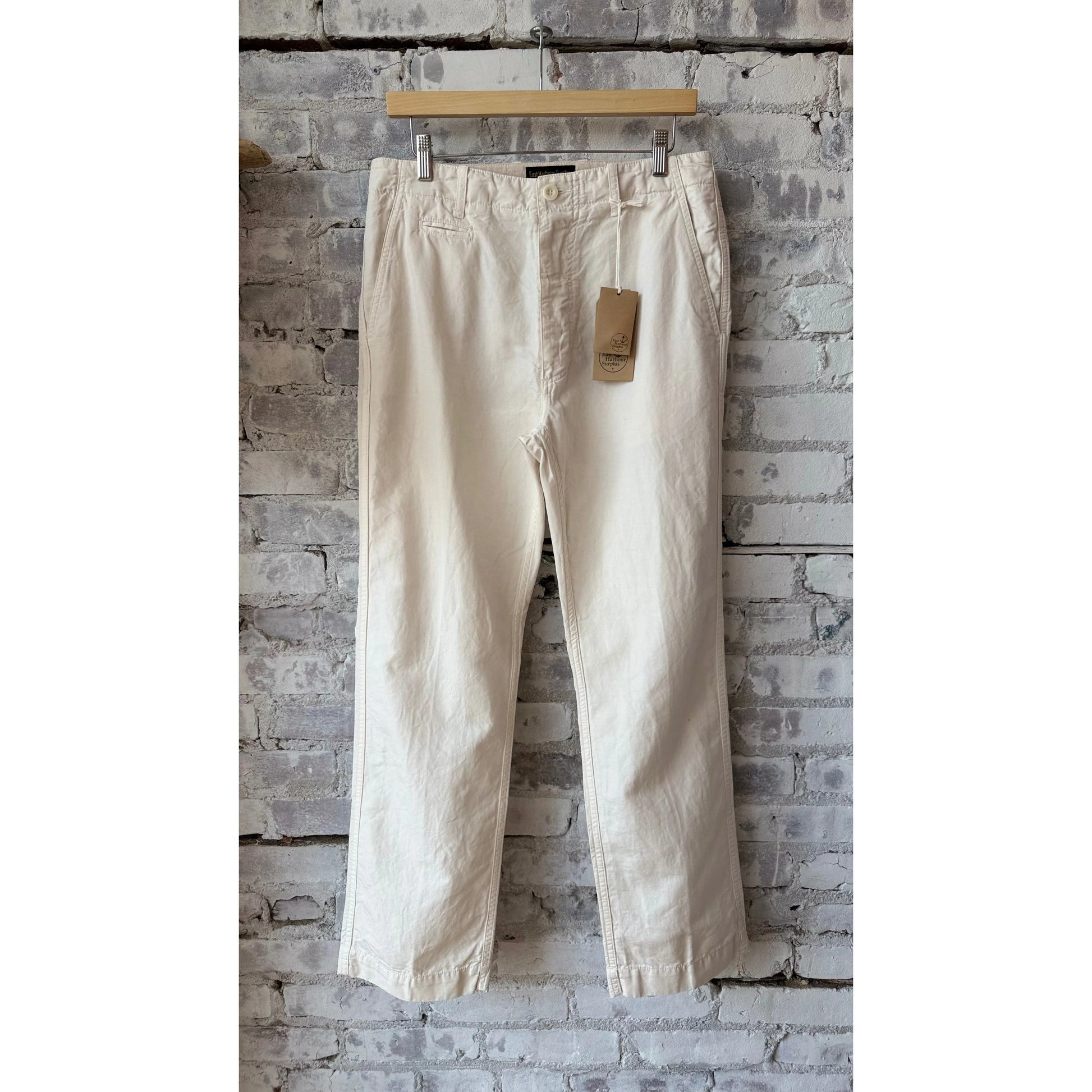 Axel Cotton Linen Chino Pant - Off White - DUNE + SALT