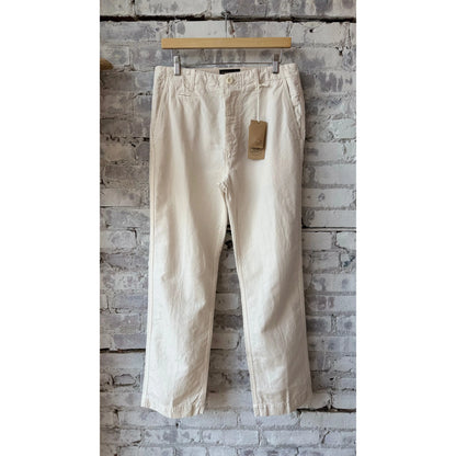 Axel Cotton Linen Chino Pant - Off White - DUNE + SALT