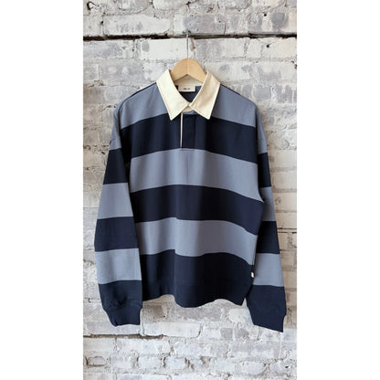 David Organic Cotton Sweatshirt - Blue Stripe - DUNE + SALT