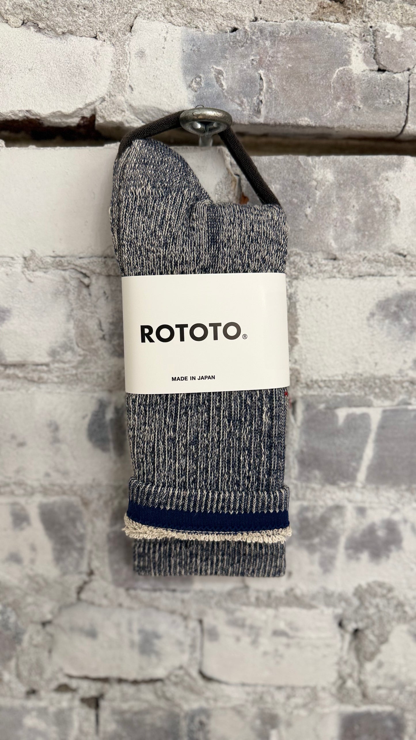 Double Face Organic Cotton Mini Crew Socks - Navy - DUNE + SALT