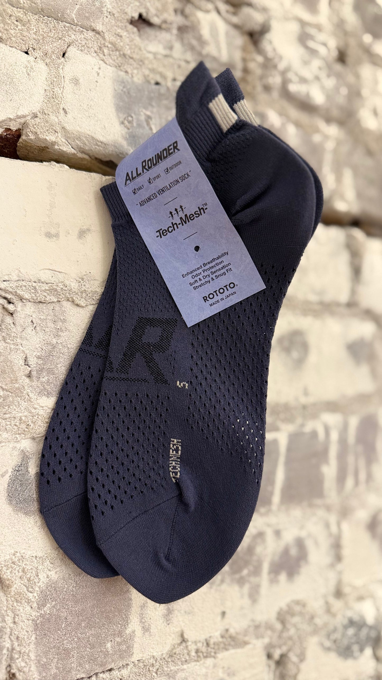 All-Rounder Tech Mesh Ankle Socks - Iron Blue - DUNE + SALT