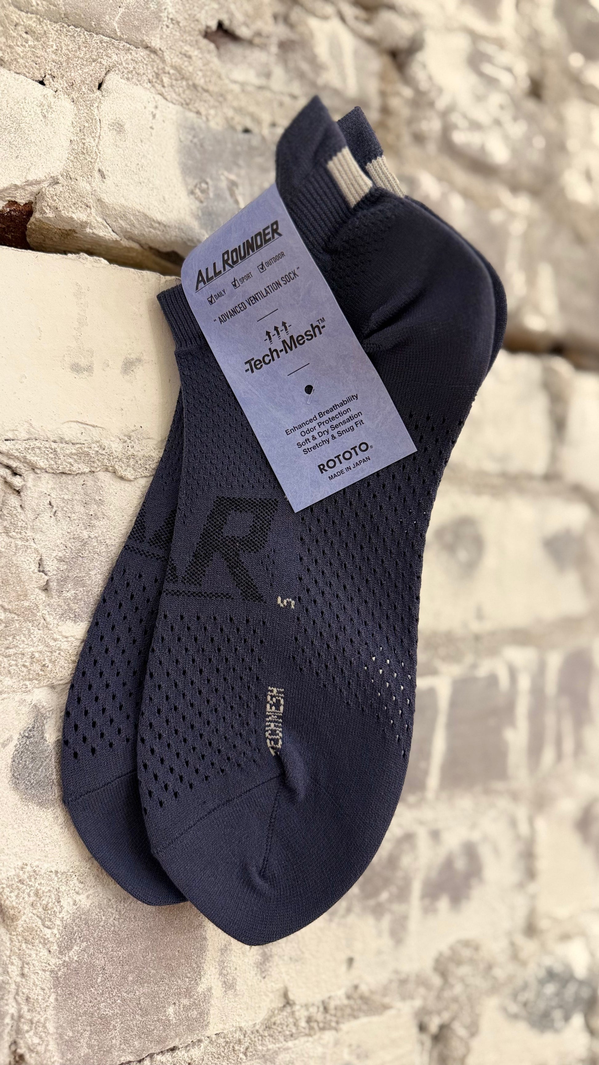 All-Rounder Tech Mesh Ankle Socks - Iron Blue - DUNE + SALT
