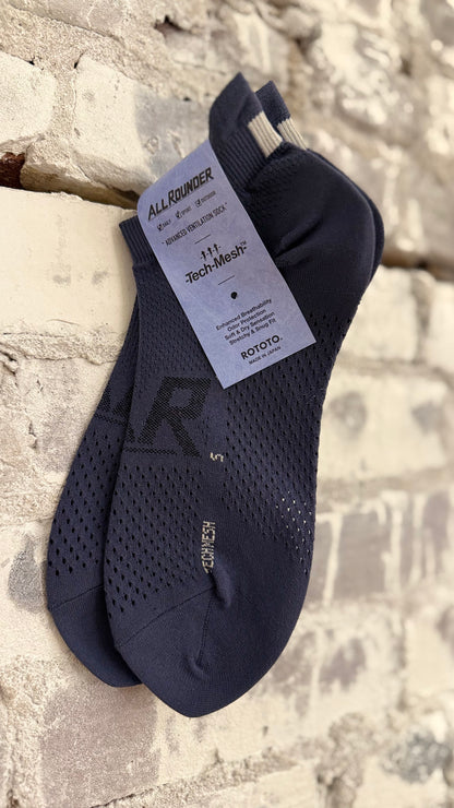 All-Rounder Tech Mesh Ankle Socks - Iron Blue - DUNE + SALT