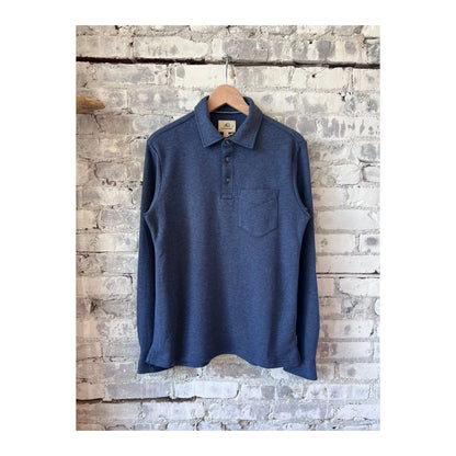 Cary L/S Ultra Soft Polo - Navy Heather - DUNE + SALT