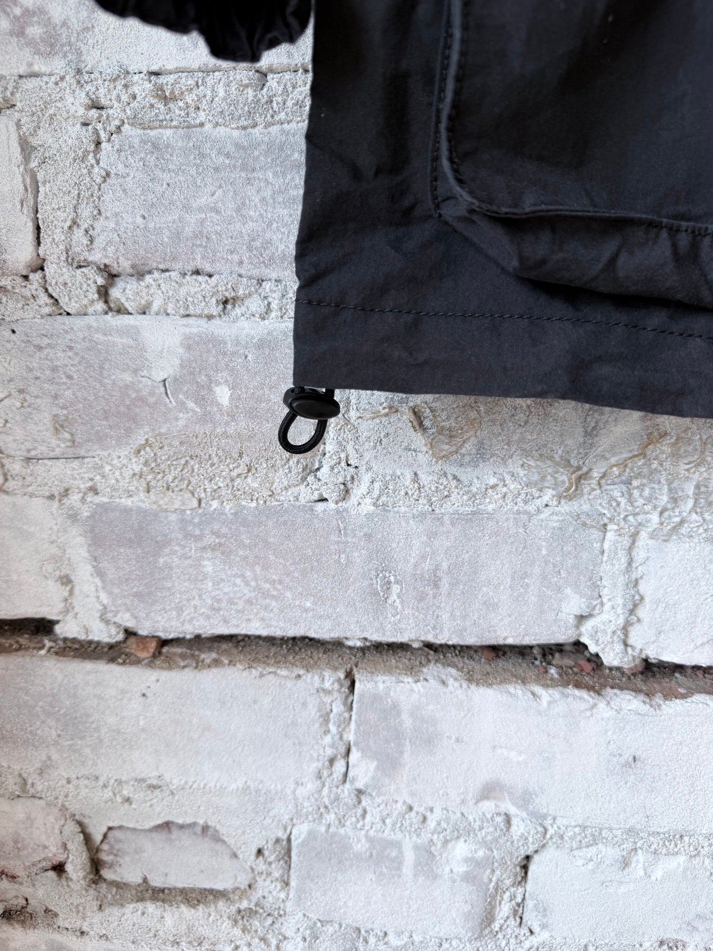 Cotton/Nylon Typewriter Stand Collar Shirt Jacket - Black - DUNE + SALT