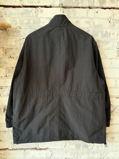 Cotton/Nylon Typewriter Stand Collar Shirt Jacket - Black - DUNE + SALT