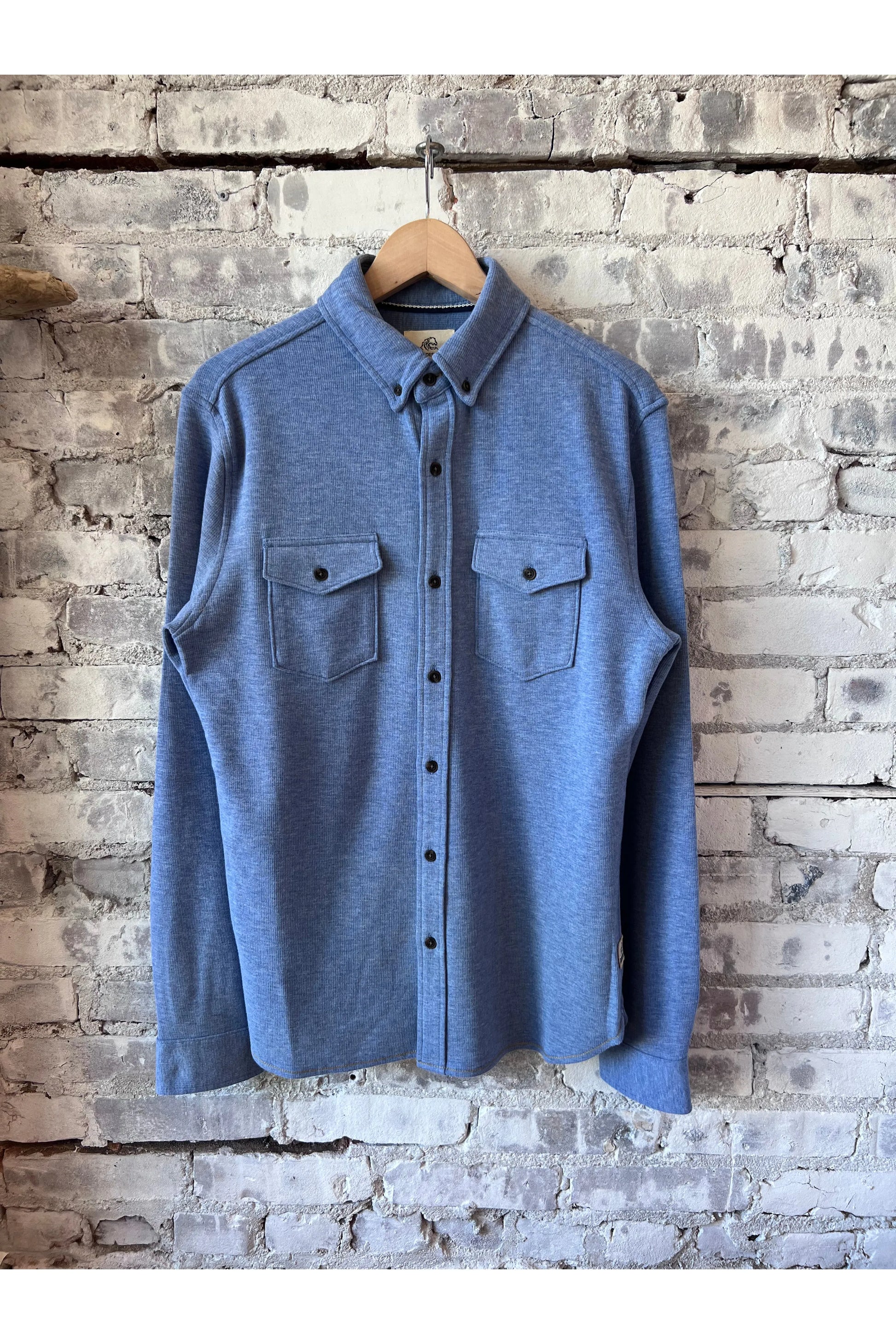 Rex Soft Knit Shirt - Blue Heather - DUNE + SALT