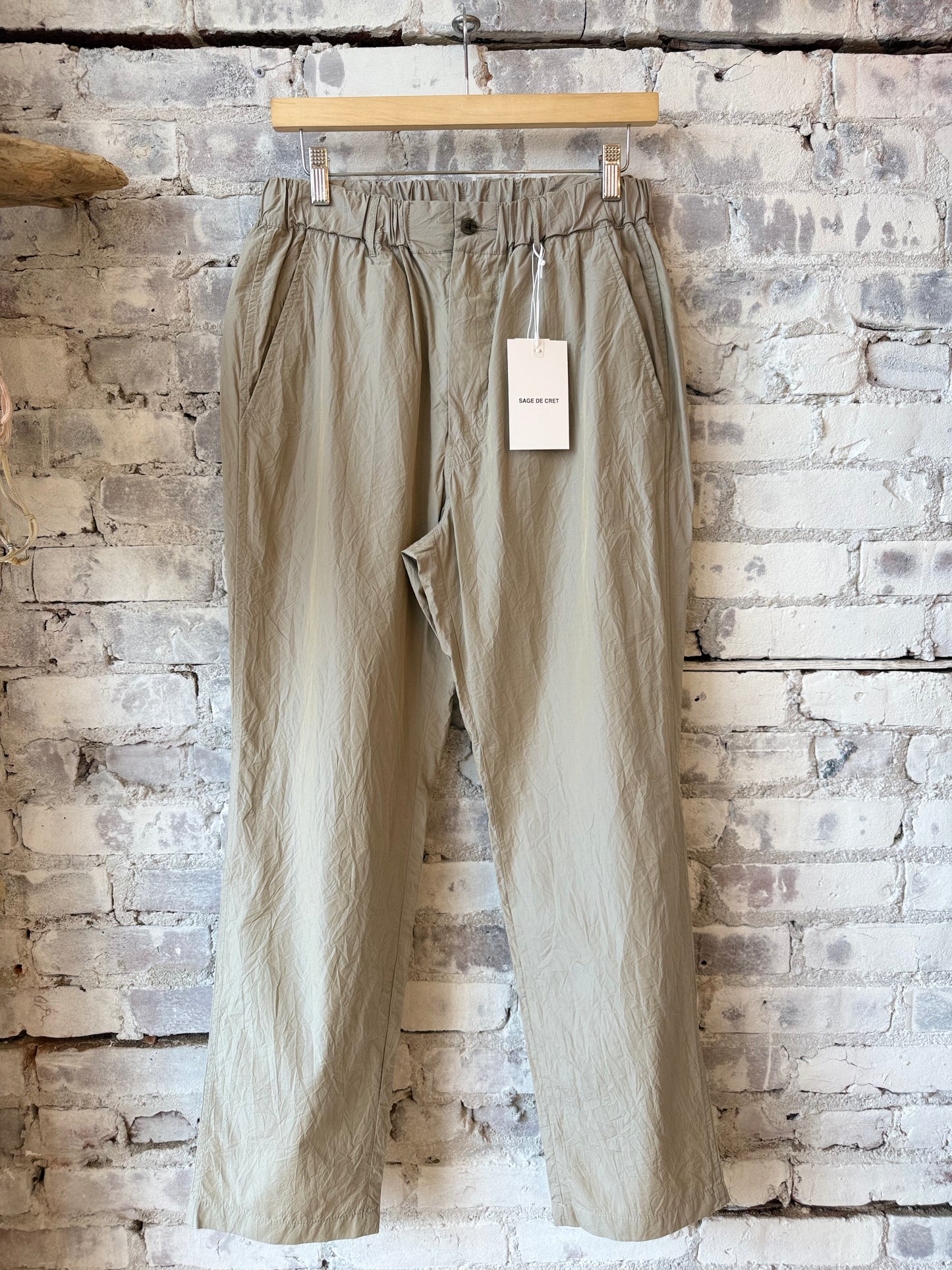 Tapered Crinkle Typewriter Easy Pant - Tan - DUNE + SALT