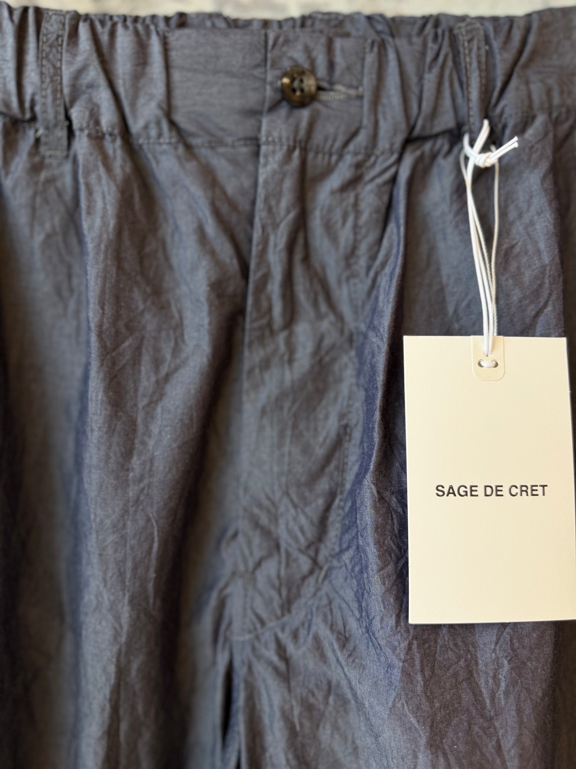 Tapered Crinkle Typewriter Easy Pant - Navy - DUNE + SALT