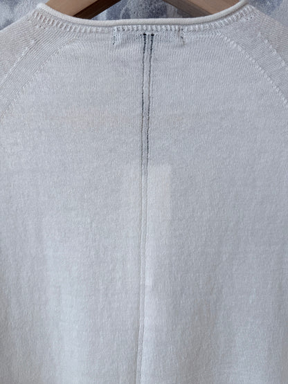 Cotton-Linen Crewneck Sweater - Off-White - DUNE + SALT