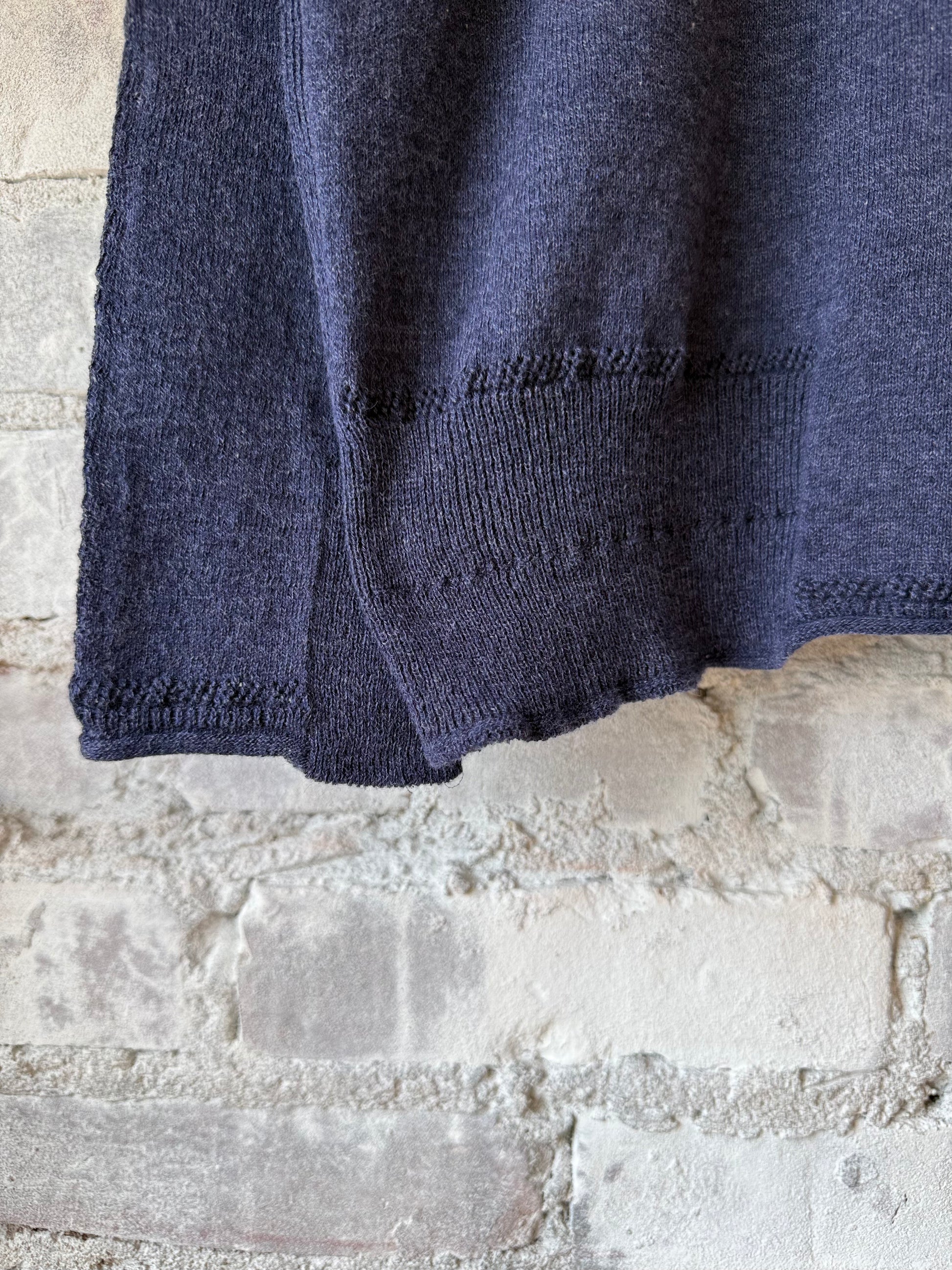 Cotton-Linen Crewneck Sweater - Navy - DUNE + SALT