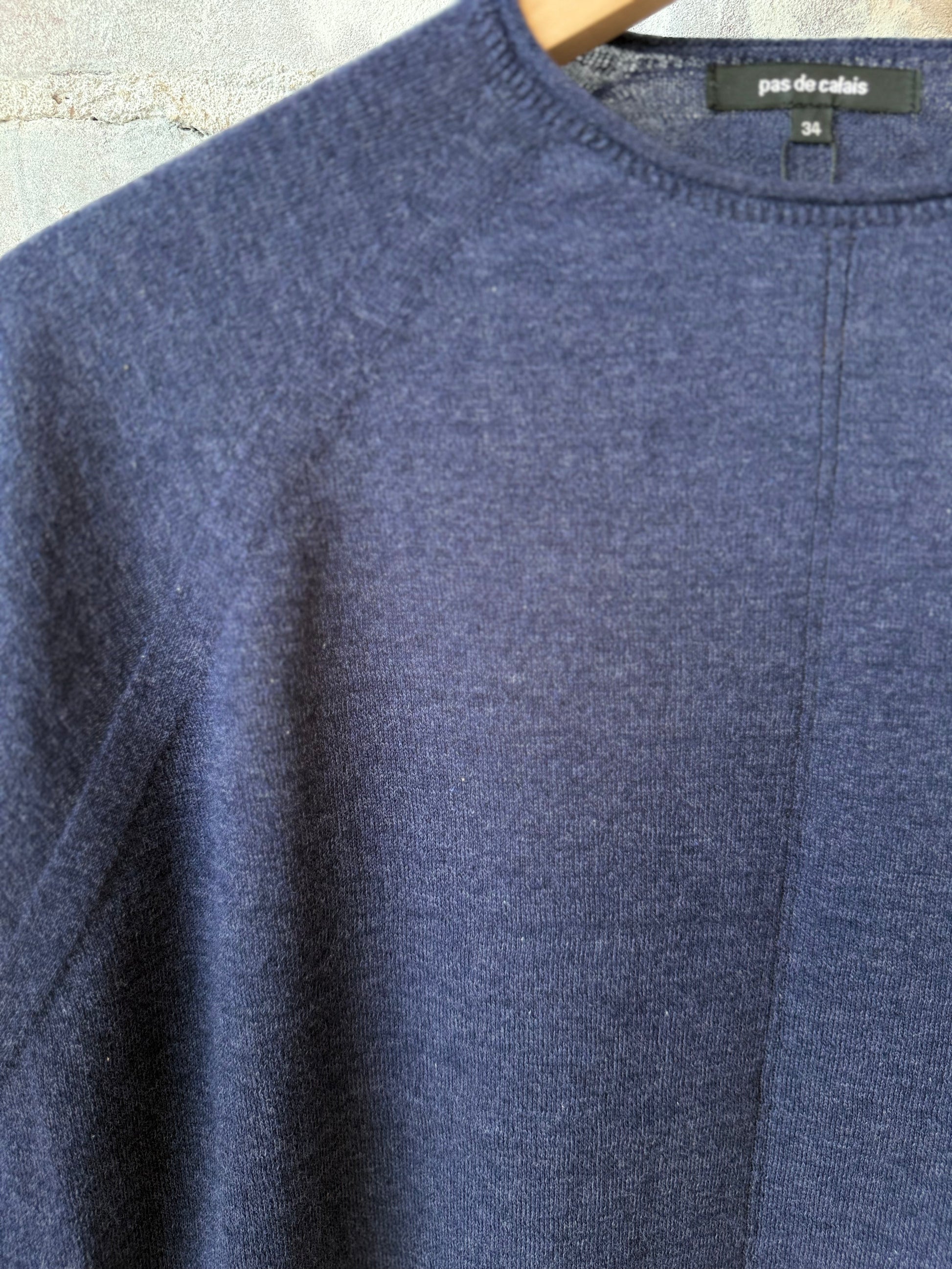 Cotton-Linen Crewneck Sweater - Navy - DUNE + SALT