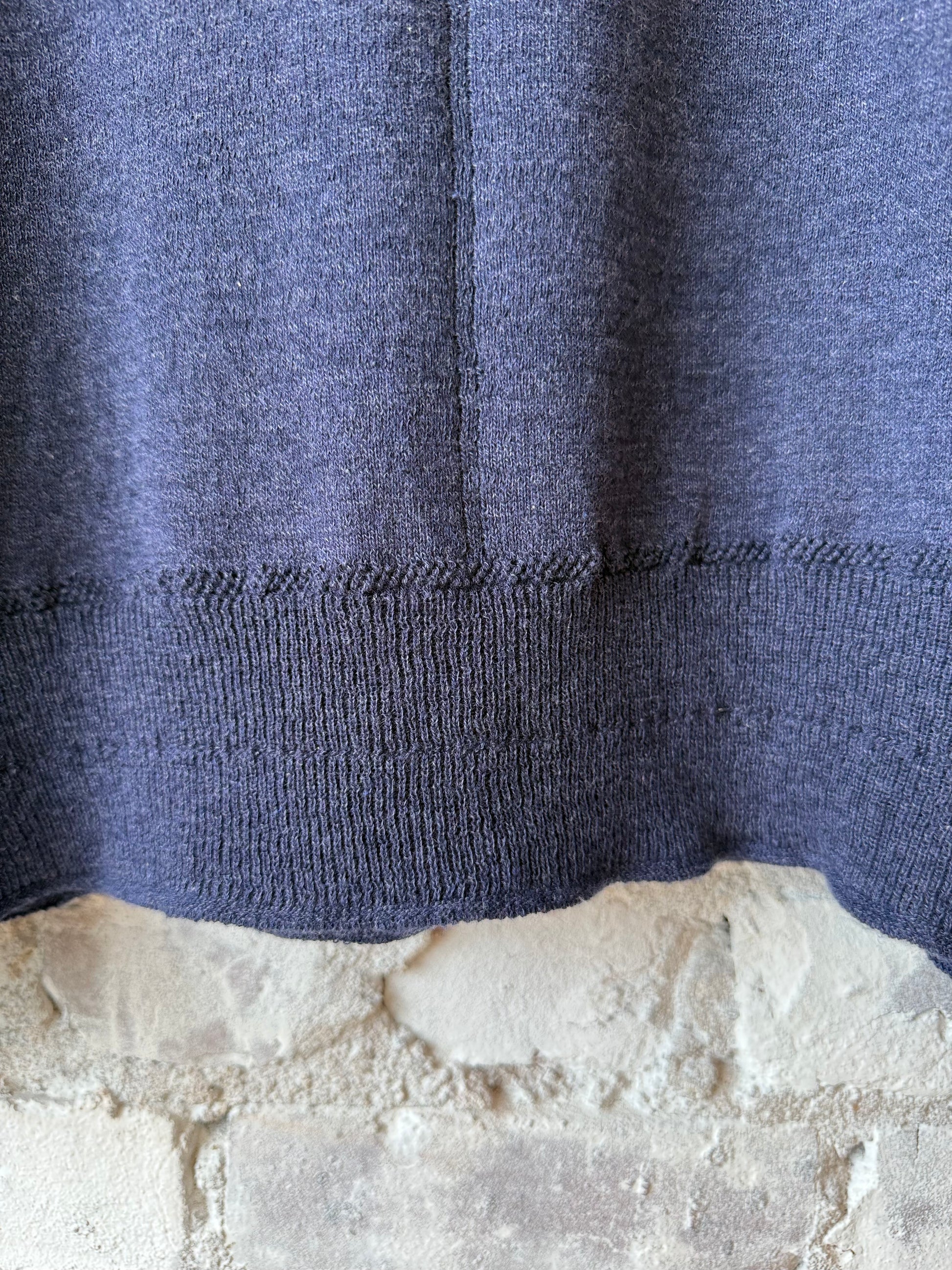 Cotton-Linen Crewneck Sweater - Navy - DUNE + SALT