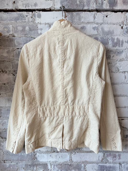 Soft, Washed Cotton-Linen Jacket - Ivory - DUNE + SALT