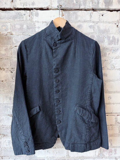 Soft, Washed Cotton-Linen Jacket - Navy - DUNE + SALT