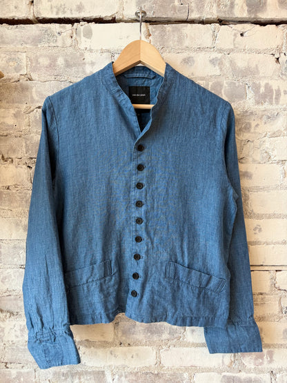 Indigo Linen Chambray Jacket - Light Indigo - DUNE + SALT
