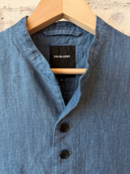 Indigo Linen Chambray Jacket - Light Indigo - DUNE + SALT