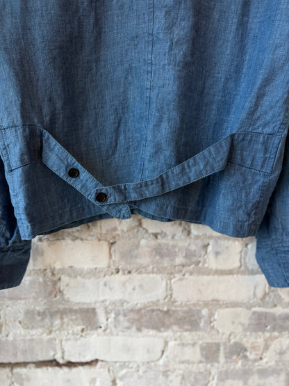 Indigo Linen Chambray Jacket - Light Indigo - DUNE + SALT