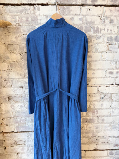 Organic Cotton Chambray Dress - Cobalt - DUNE + SALT