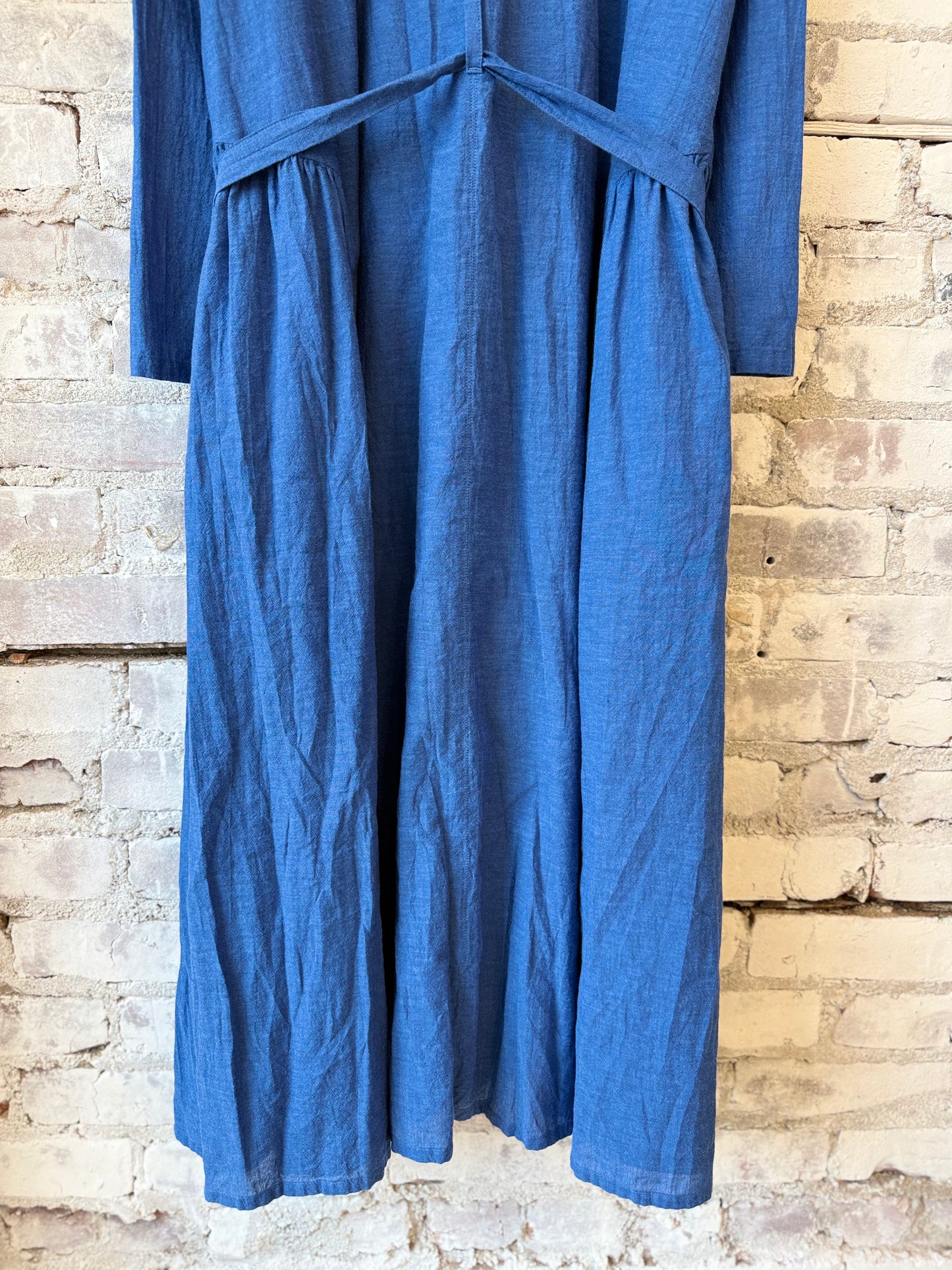 Organic Cotton Chambray Dress - Cobalt - DUNE + SALT