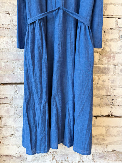 Organic Cotton Chambray Dress - Cobalt - DUNE + SALT