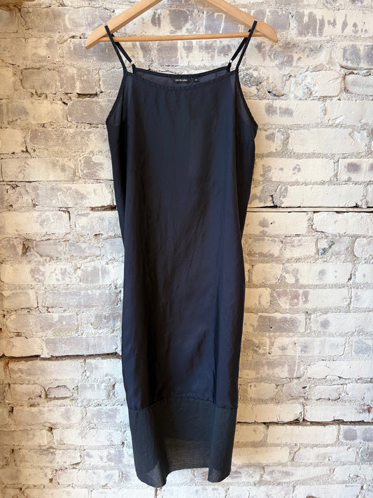 Bemberg Pieced Cupro Slip Dress - Navy - DUNE + SALT