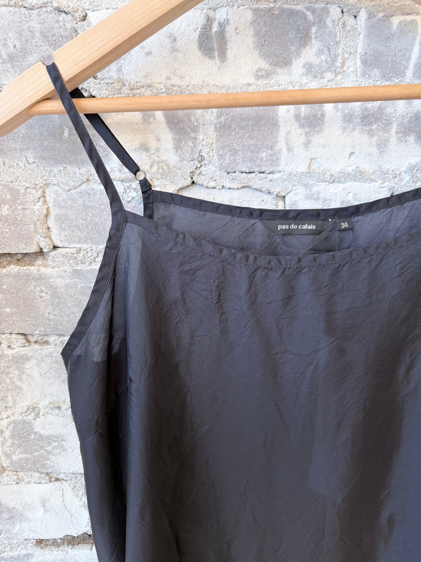 Bemberg Pieced Cupro Slip Dress - Navy - DUNE + SALT