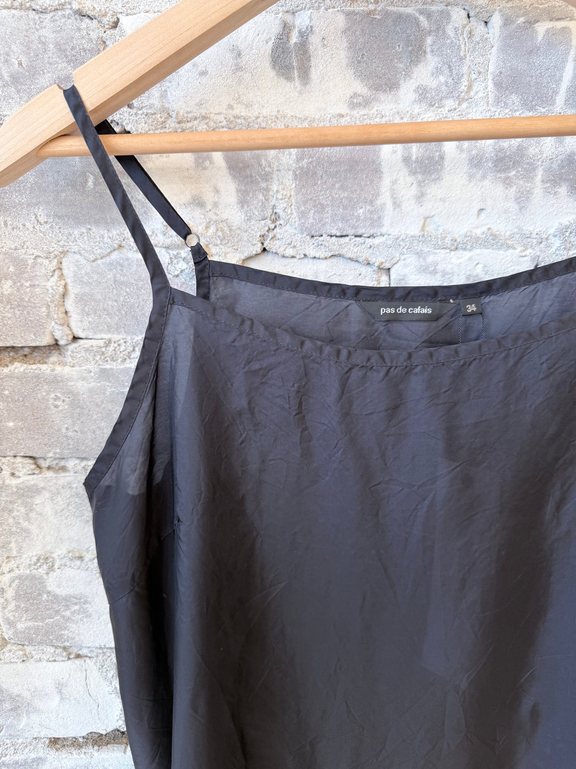 Bemberg Pieced Cupro Slip Dress - Navy - DUNE + SALT