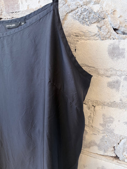 Bemberg Pieced Cupro Slip Dress - Navy - DUNE + SALT