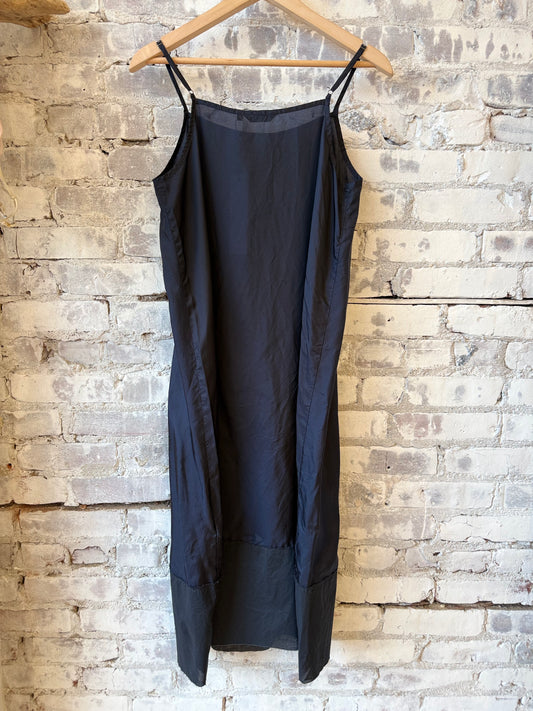 Bemberg Pieced Cupro Slip Dress - Navy - DUNE + SALT