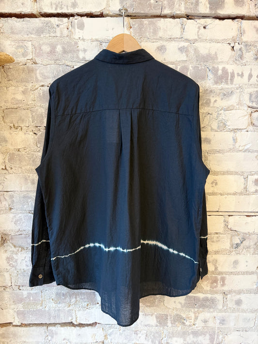 Engineered Tie-Dye Striped Shirt - Dark Navy - DUNE + SALT