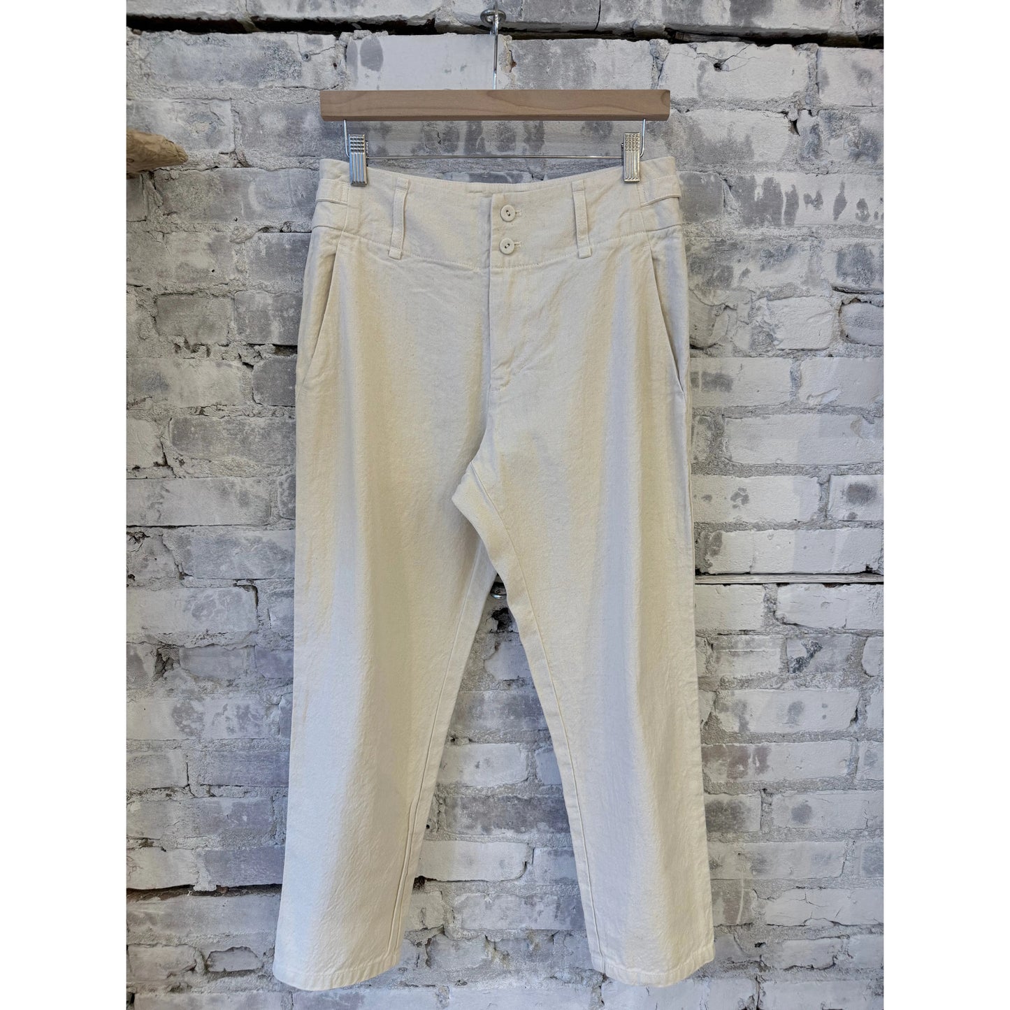 Linen Cotton Soft Twill Pant - Ivory - DUNE + SALT