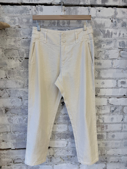 Linen Cotton Soft Twill Pant - Ivory - DUNE + SALT