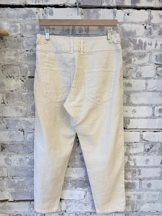 Linen Cotton Soft Twill Pant - Ivory - DUNE + SALT