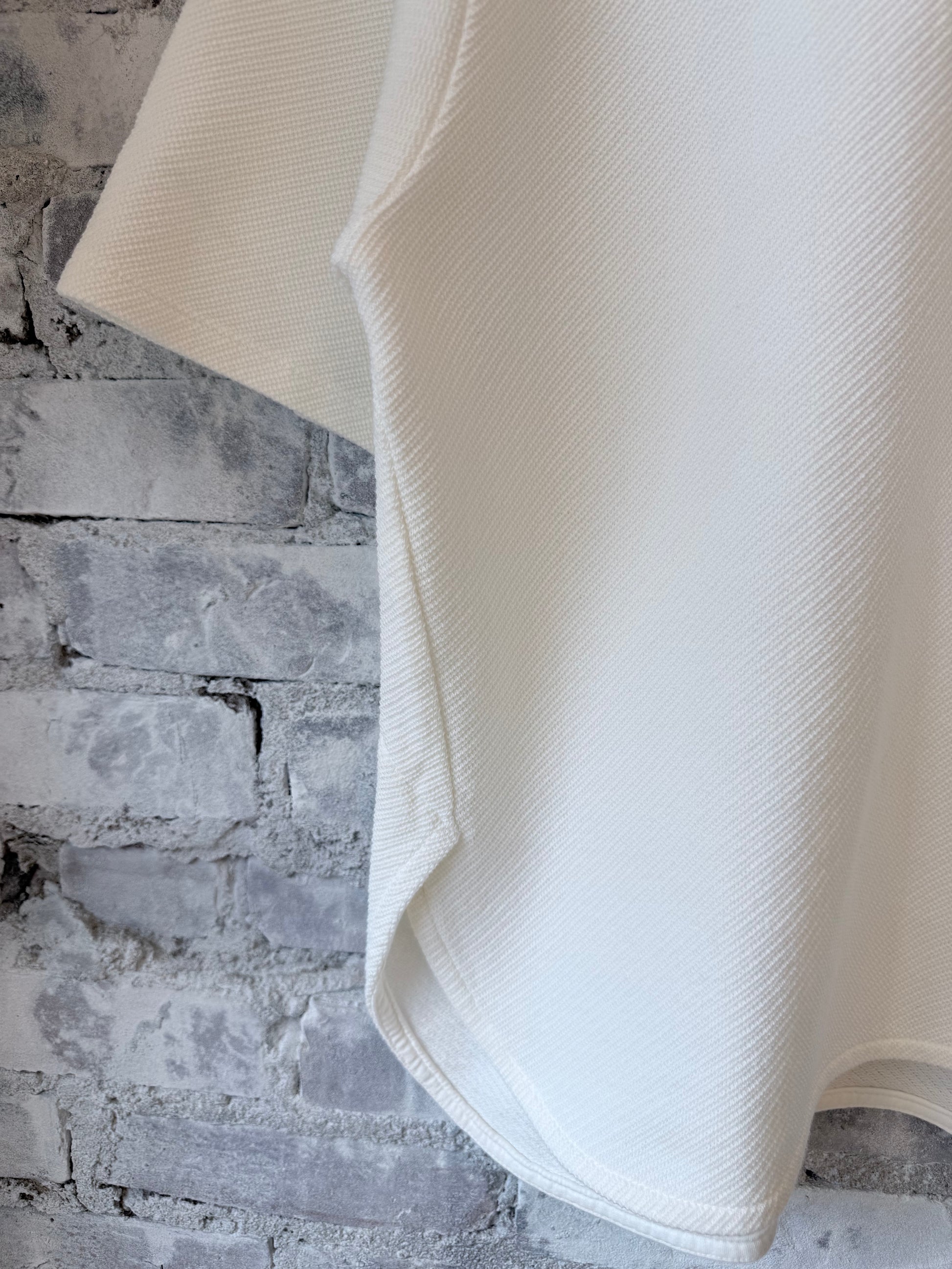 SS Cotton Mesh Crew Tee - White - DUNE + SALT