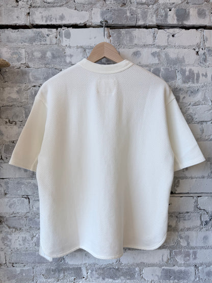 SS Cotton Mesh Crew Tee - White - DUNE + SALT