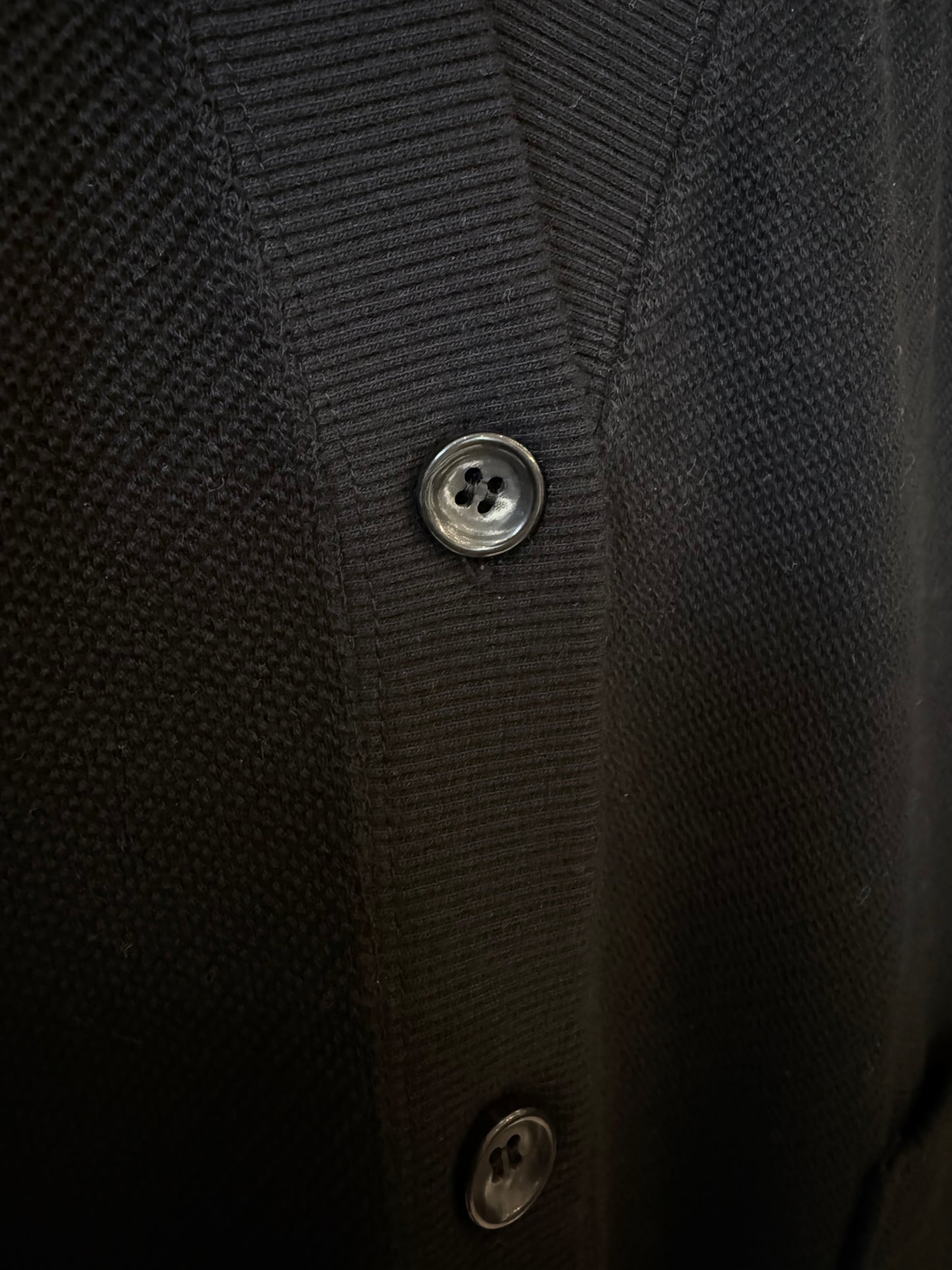 Cotton Mesh LS Cardigan - Black - DUNE + SALT