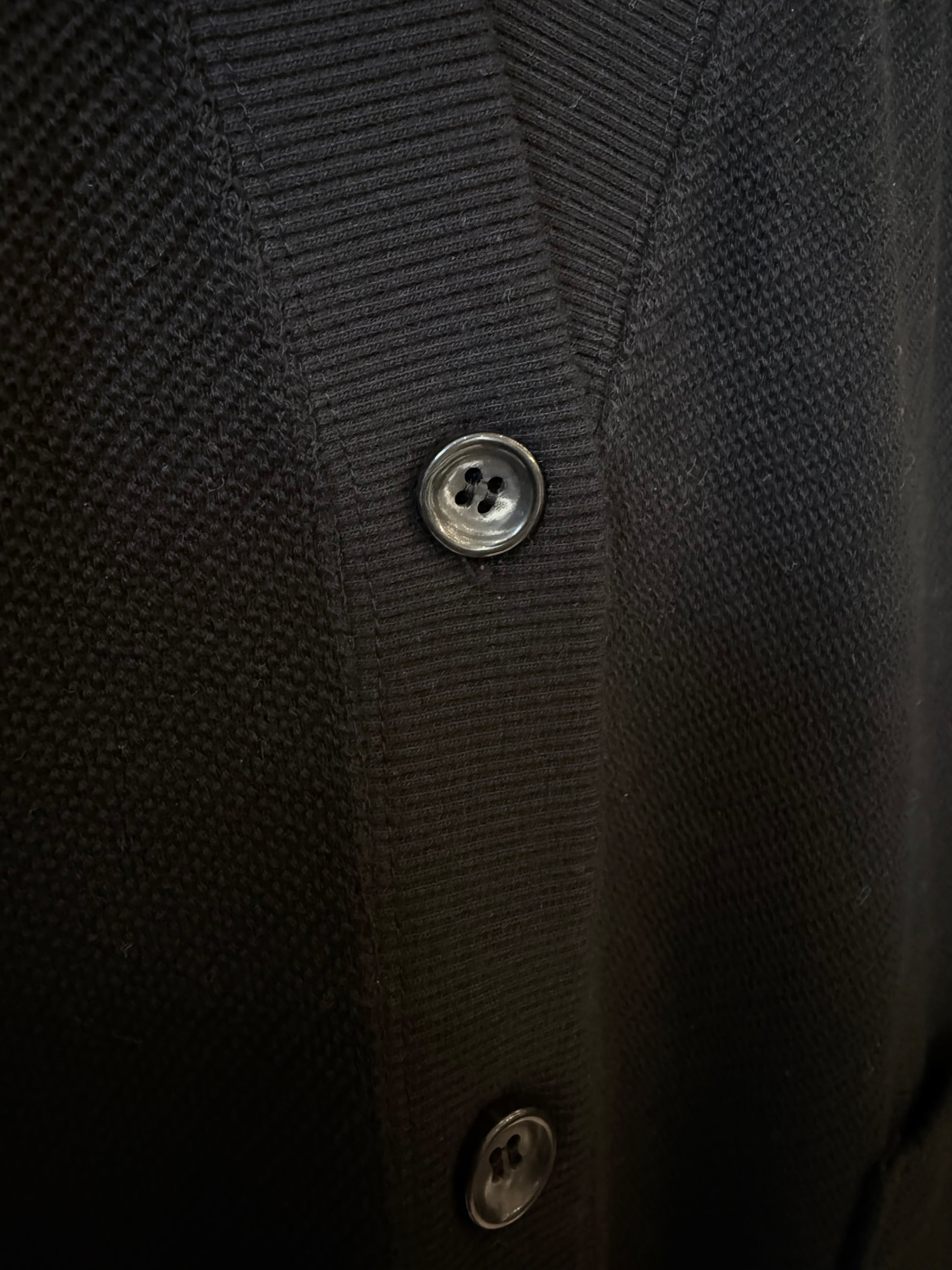 Cotton Mesh LS Cardigan - Black - DUNE + SALT