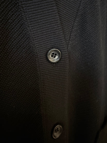 Cotton Mesh LS Cardigan - Black - DUNE + SALT