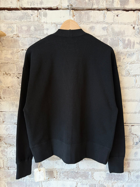 Cotton Mesh LS Cardigan - Black - DUNE + SALT