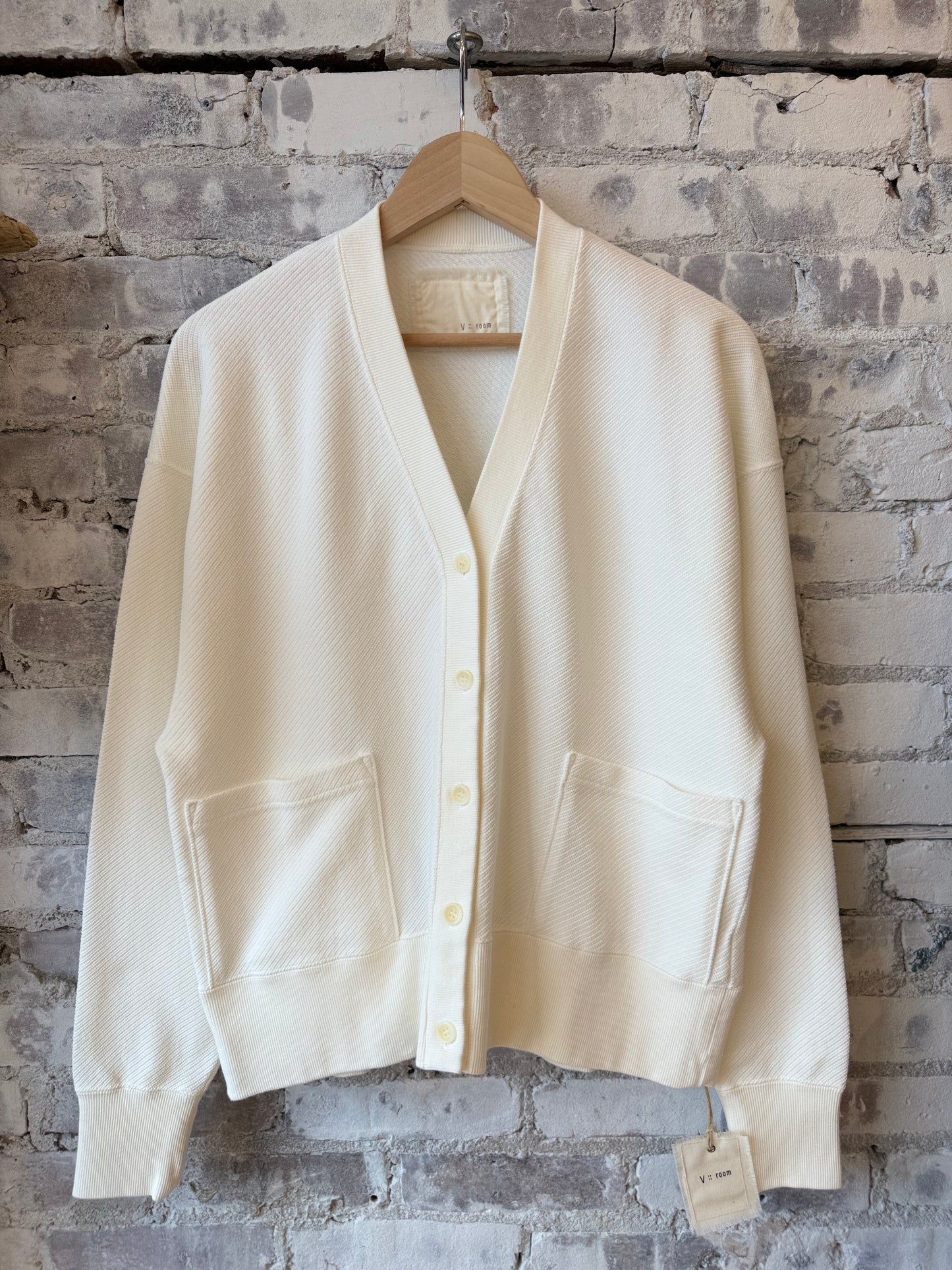 Cotton Mesh LS Cardigan - White - DUNE + SALT