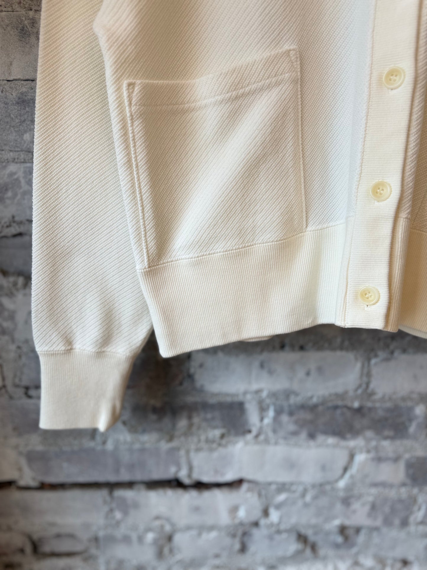 Cotton Mesh LS Cardigan - White - DUNE + SALT