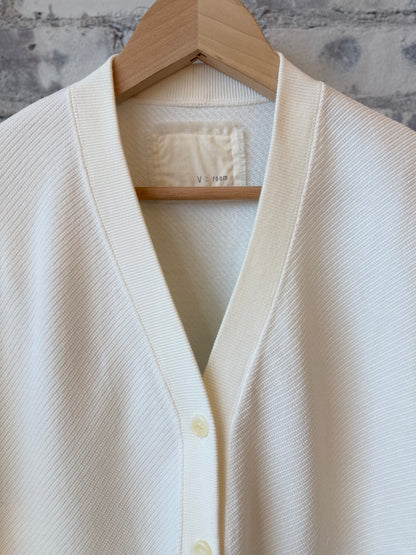 Cotton Mesh LS Cardigan - White - DUNE + SALT